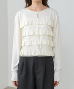 ティアードフリルニットカーデ＆2WAYビスチェアンサンブル