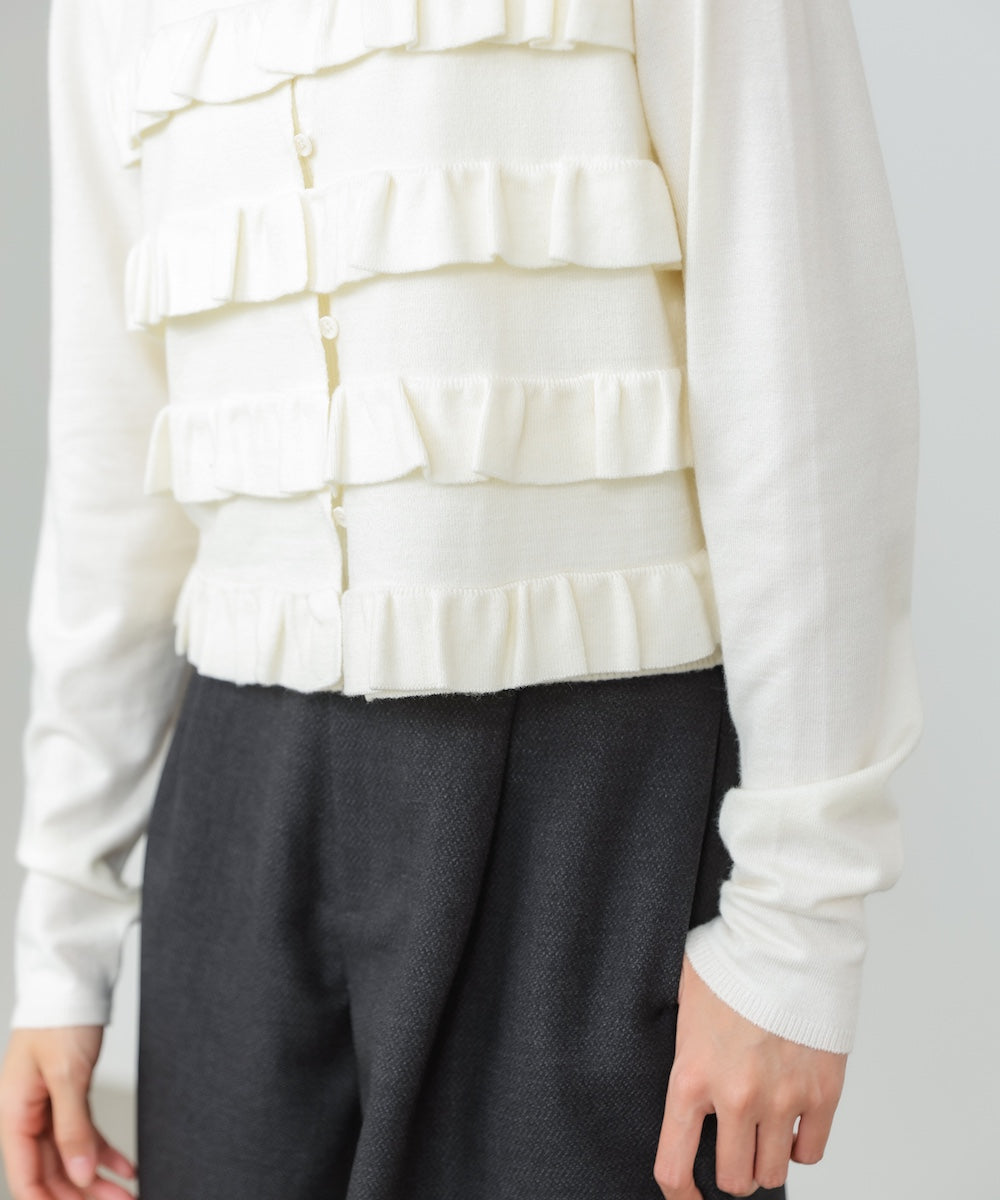 ティアードフリルニットカーデ＆2WAYビスチェアンサンブル