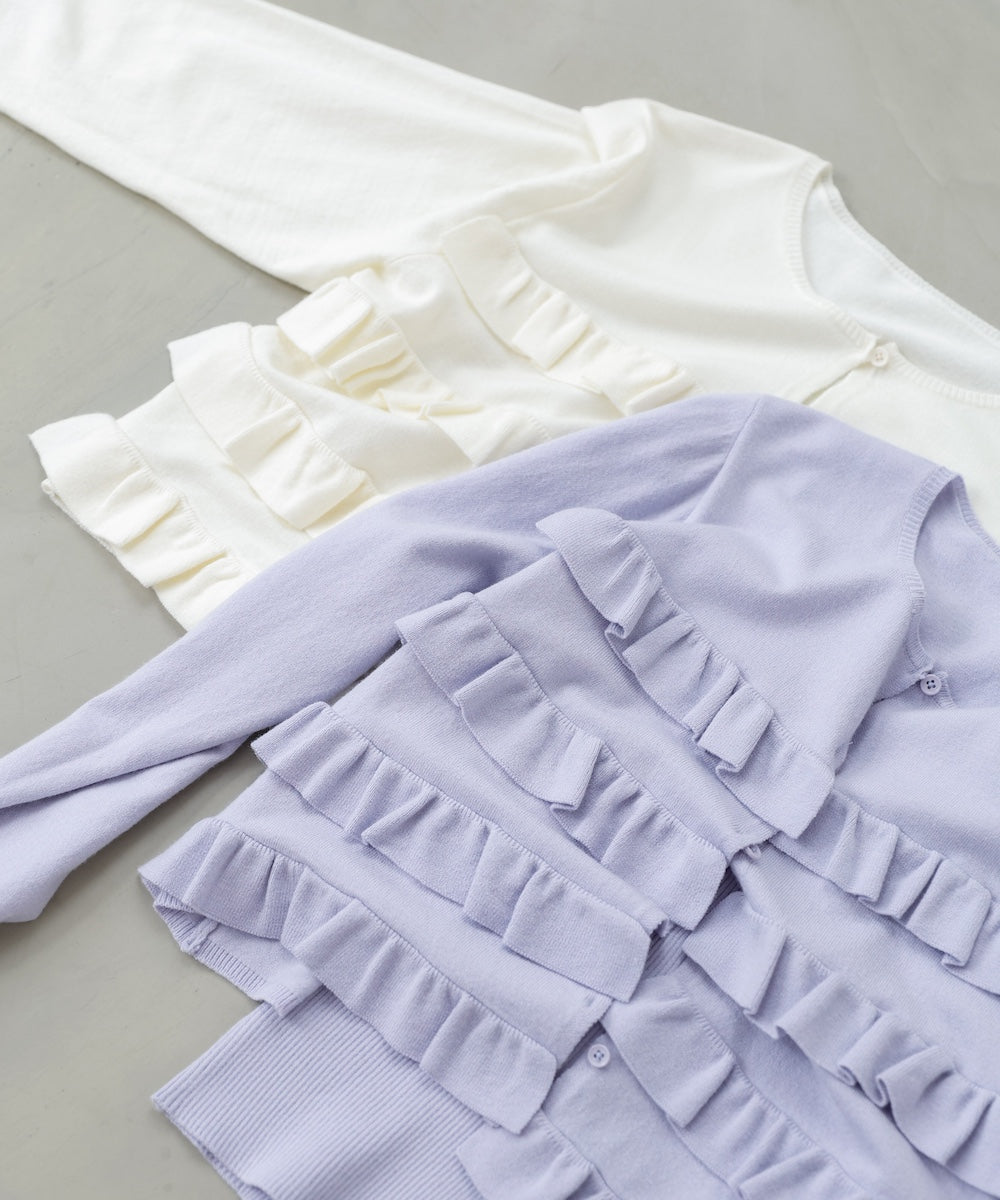 ティアードフリルニットカーデ＆2WAYビスチェアンサンブル