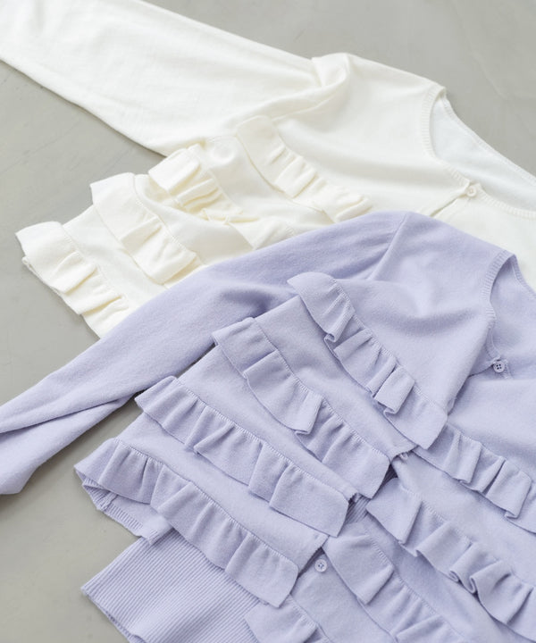 ティアードフリルニットカーデ＆2WAYビスチェアンサンブル