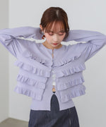 ティアードフリルニットカーデ＆2WAYビスチェアンサンブル