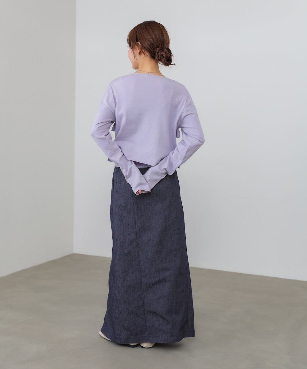 ティアードフリルニットカーデ＆2WAYビスチェアンサンブル