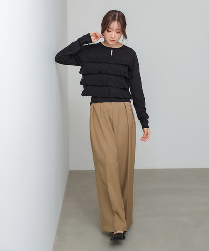 ティアードフリルニットカーデ＆2WAYビスチェアンサンブル