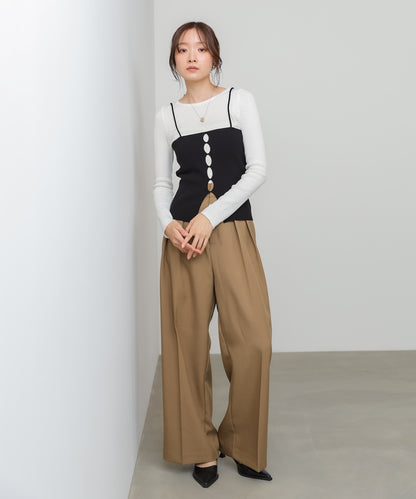 ティアードフリルニットカーデ＆2WAYビスチェアンサンブル