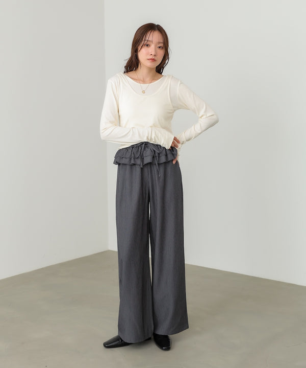 パイピングリブトップス＆タンクSET