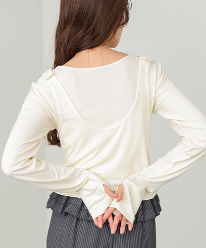 パイピングリブトップス＆タンクSET