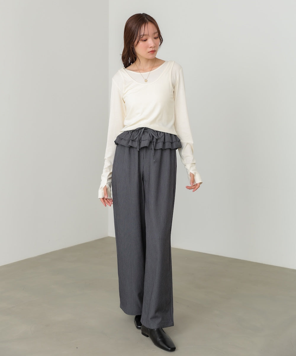 パイピングリブトップス＆タンクSET