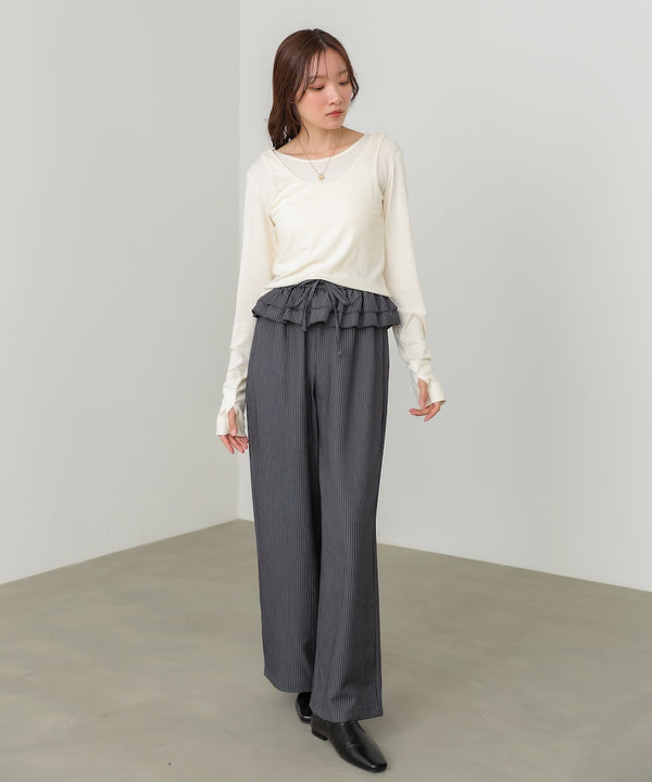 パイピングリブトップス＆タンクSET