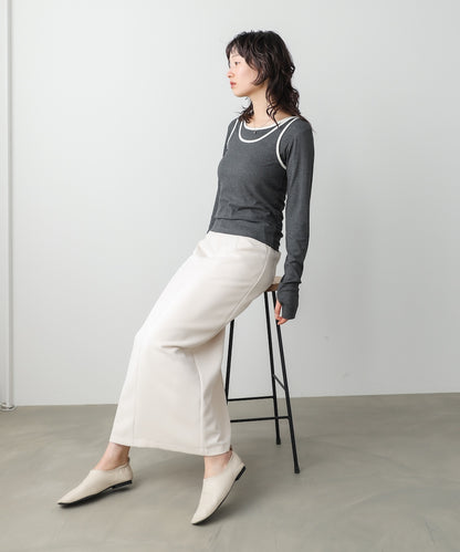 パイピングリブトップス＆タンクSET