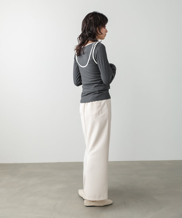 パイピングリブトップス＆タンクSET