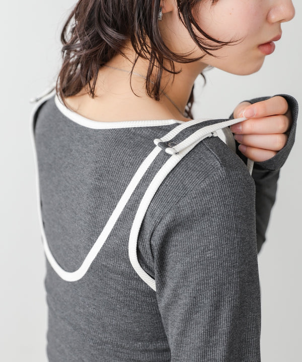 パイピングリブトップス＆タンクSET