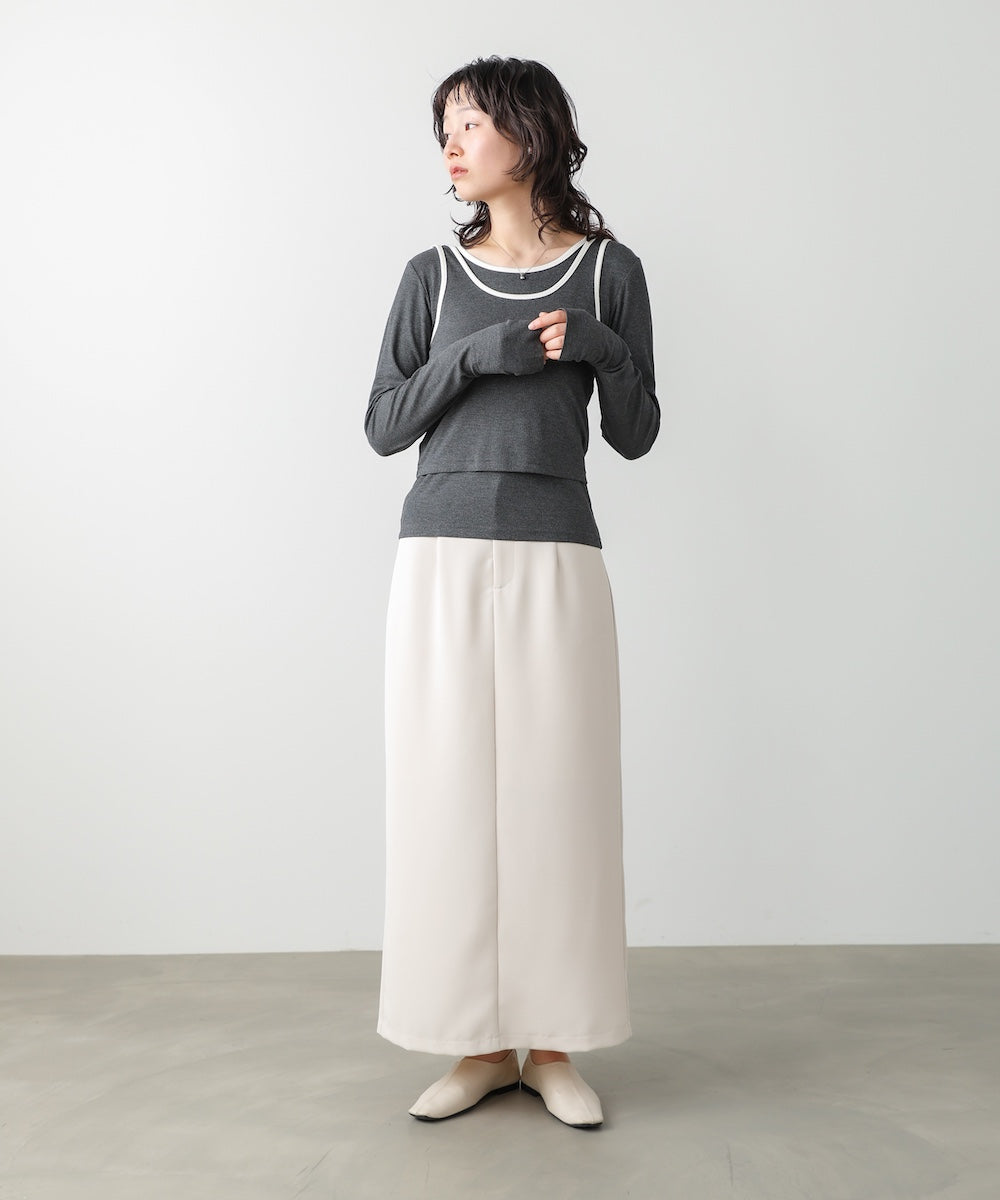 パイピングリブトップス＆タンクSET