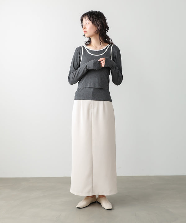 パイピングリブトップス＆タンクSET