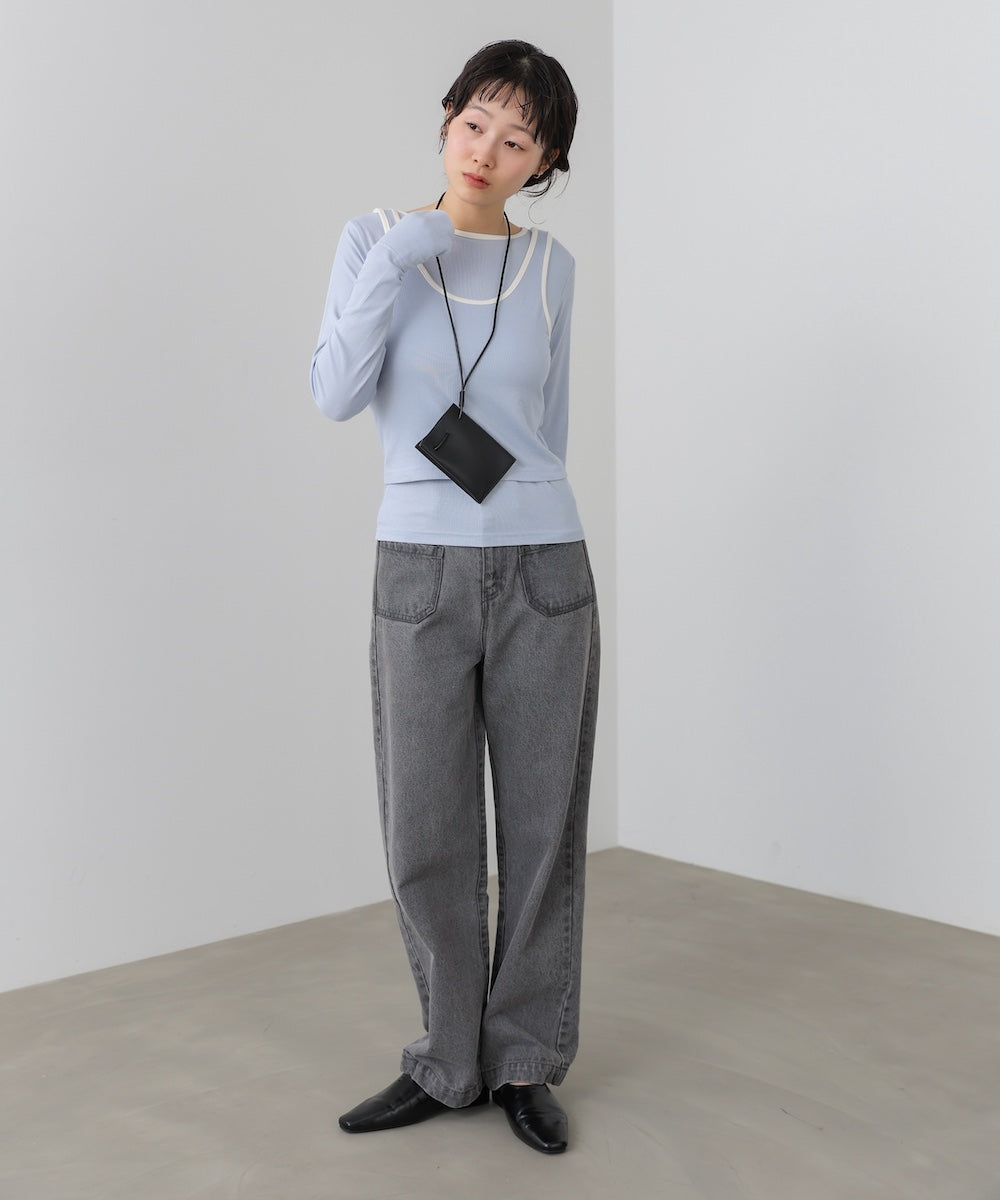 パイピングリブトップス＆タンクSET