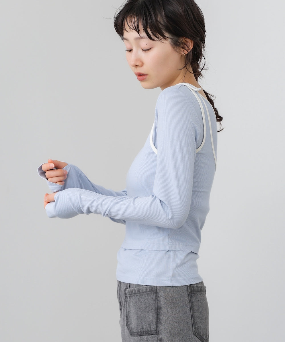 パイピングリブトップス＆タンクSET