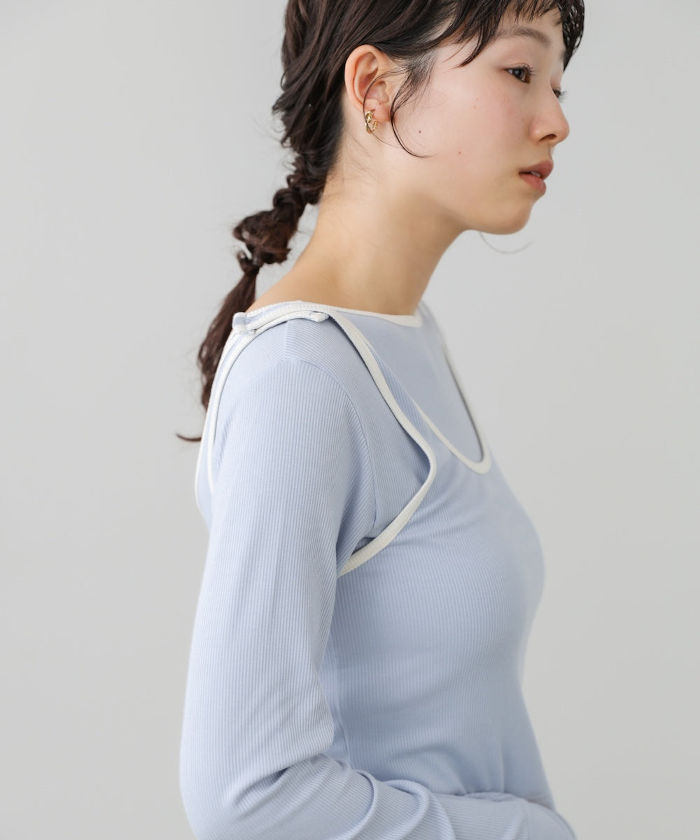 パイピングリブトップス＆タンクSET