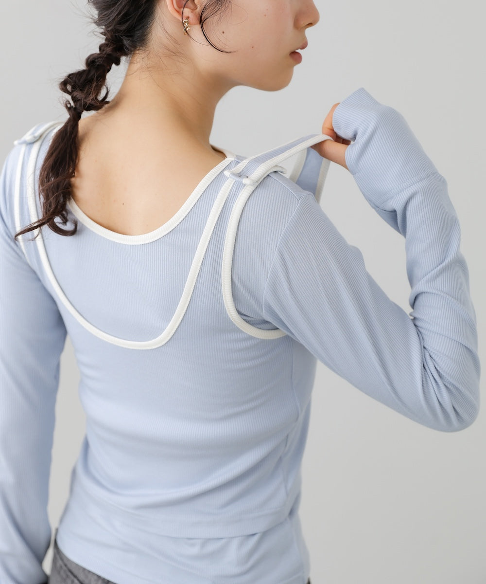 パイピングリブトップス＆タンクSET