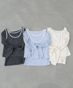 パイピングリブトップス＆タンクSET