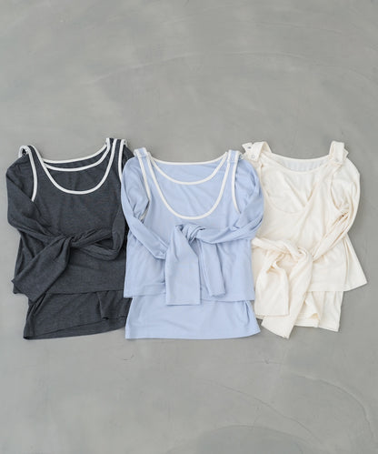 パイピングリブトップス＆タンクSET