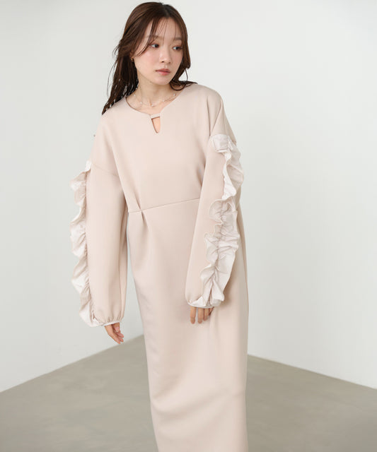 フリルスリーブポンチワンピース