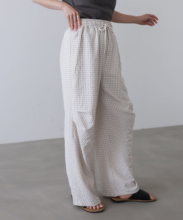 ウエスト巻きサイドタックパンツ