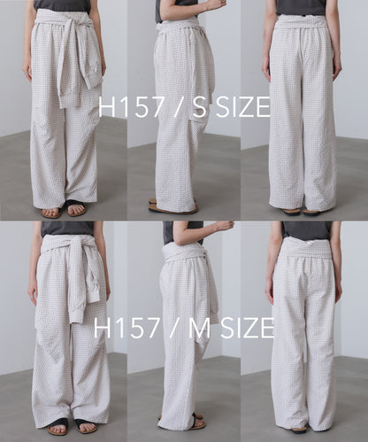 ウエスト巻きサイドタックパンツ
