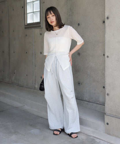 ウエスト巻きサイドタックパンツ