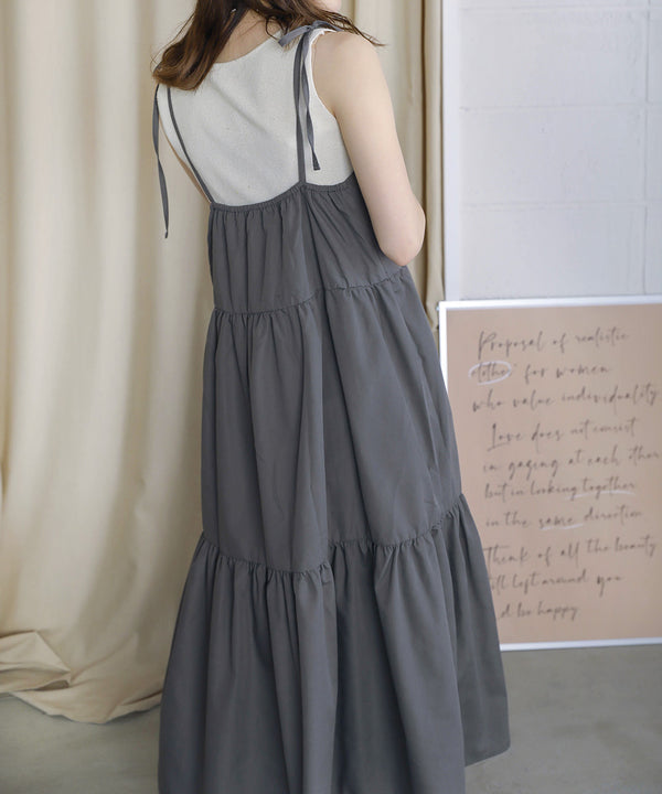 RIBBON STRAP TEARED ONEPIECE