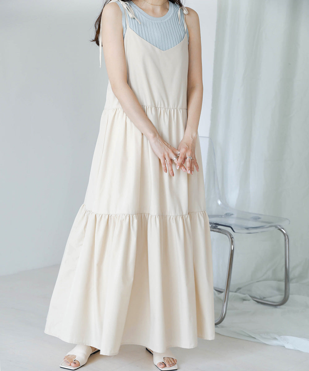 RIBBON STRAP TEARED ONEPIECE