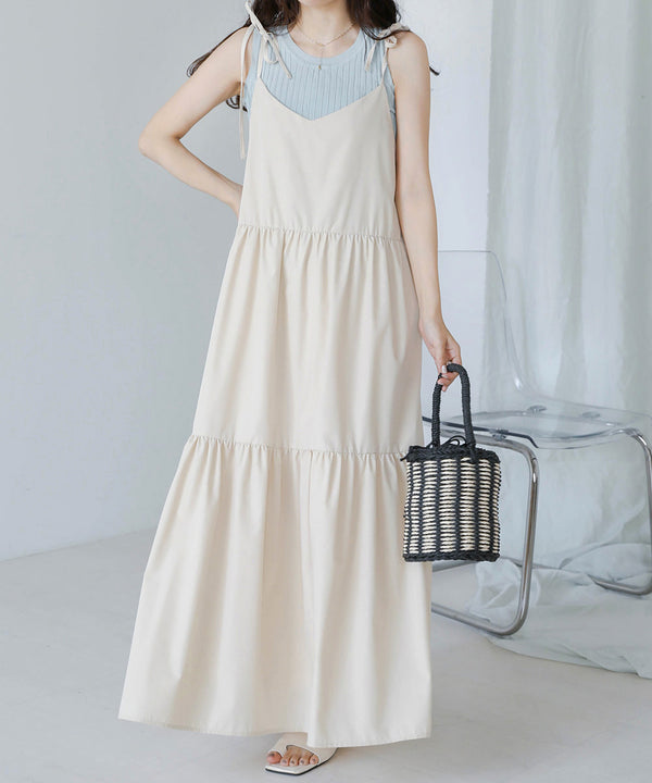 RIBBON STRAP TEARED ONEPIECE