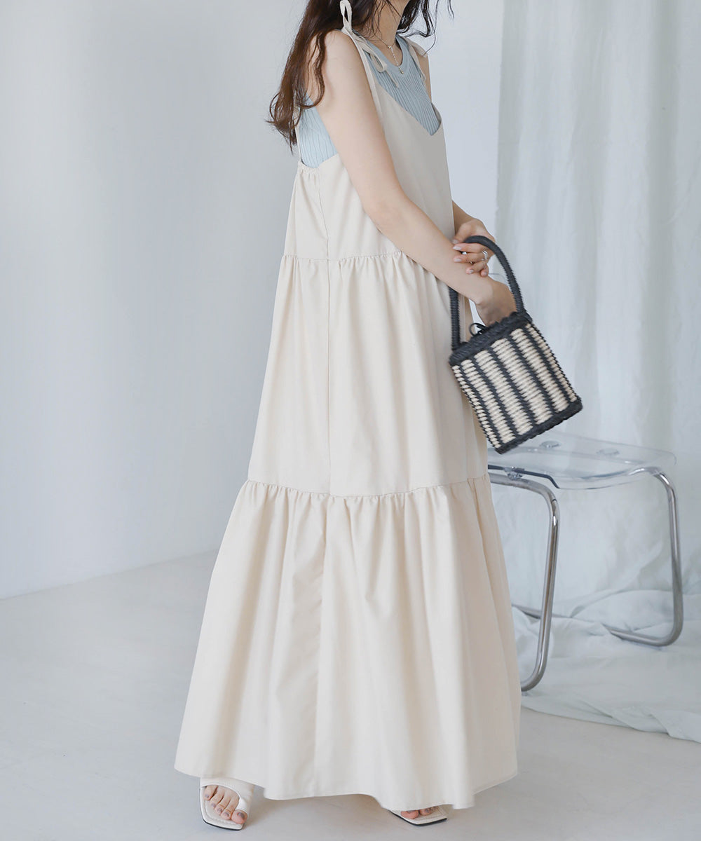 RIBBON STRAP TEARED ONEPIECE