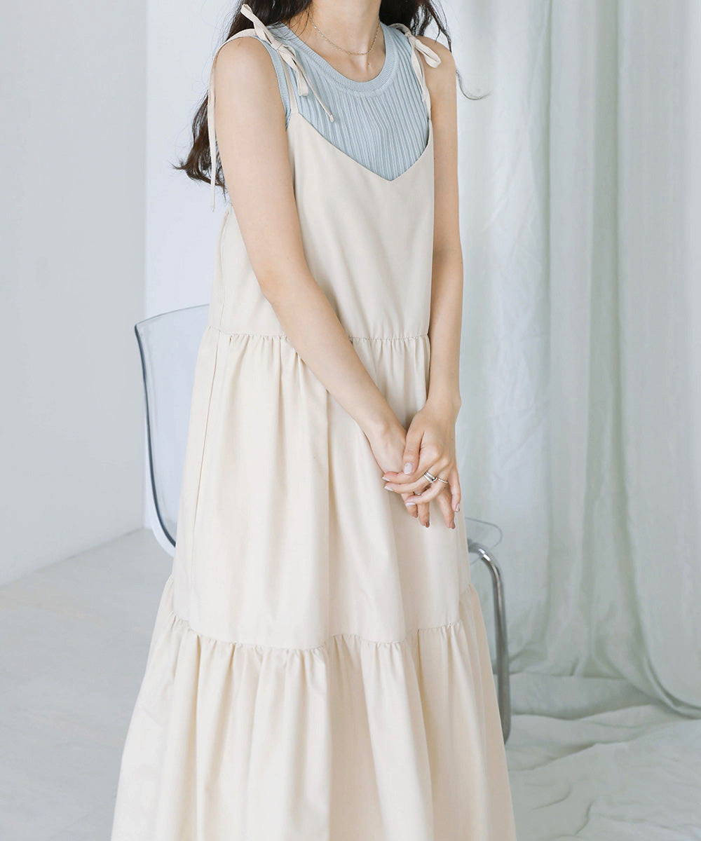 RIBBON STRAP TEARED ONEPIECE