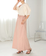 WAIST DRAWSTRING I-LINE SKIRT