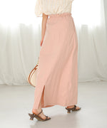 WAIST DRAWSTRING I-LINE SKIRT