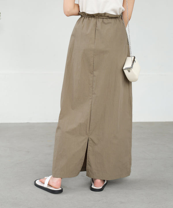 WAIST DRAWSTRING I-LINE SKIRT