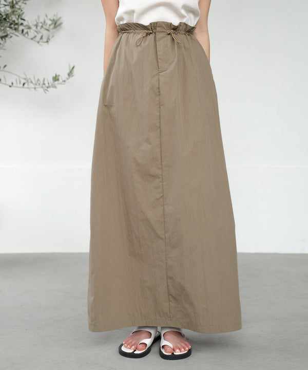 WAIST DRAWSTRING I-LINE SKIRT