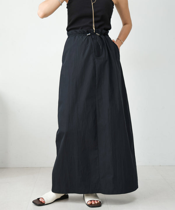 WAIST DRAWSTRING I-LINE SKIRT