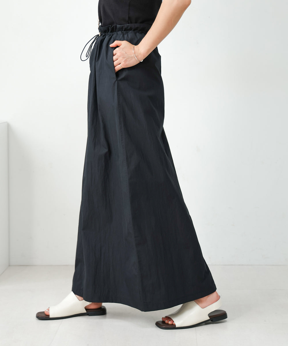 WAIST DRAWSTRING I-LINE SKIRT