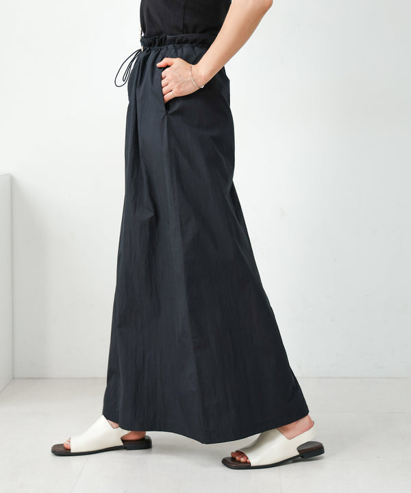 WAIST DRAWSTRING I-LINE SKIRT