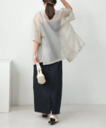 WAIST DRAWSTRING I-LINE SKIRT