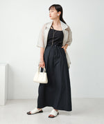 WAIST DRAWSTRING I-LINE SKIRT