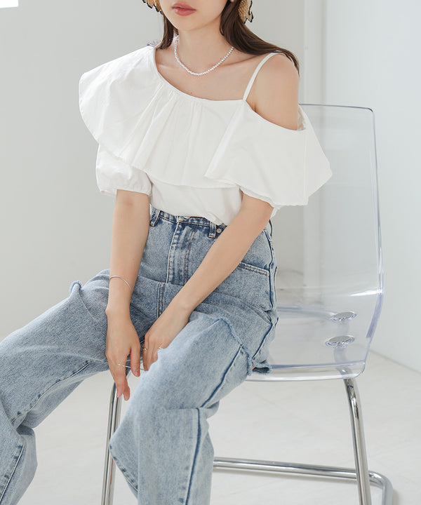 ASYMMETRICAL OFF SHOULDER BLOUSE