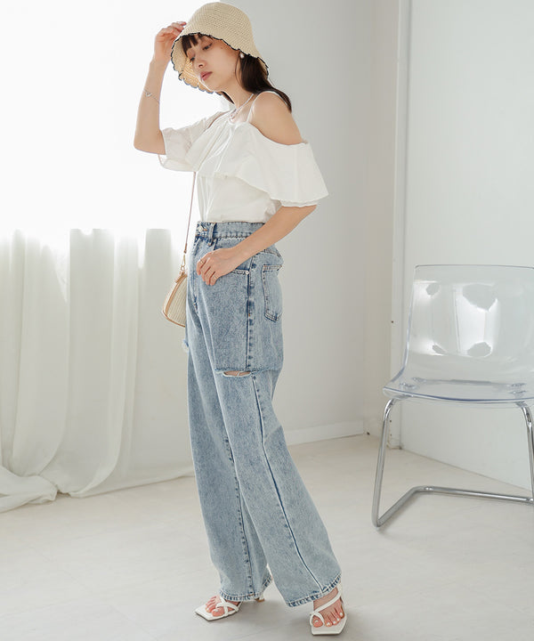 ASYMMETRICAL OFF SHOULDER BLOUSE