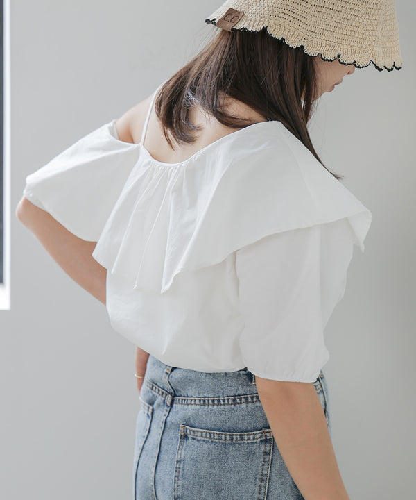 ASYMMETRICAL OFF SHOULDER BLOUSE