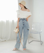 ASYMMETRICAL OFF SHOULDER BLOUSE