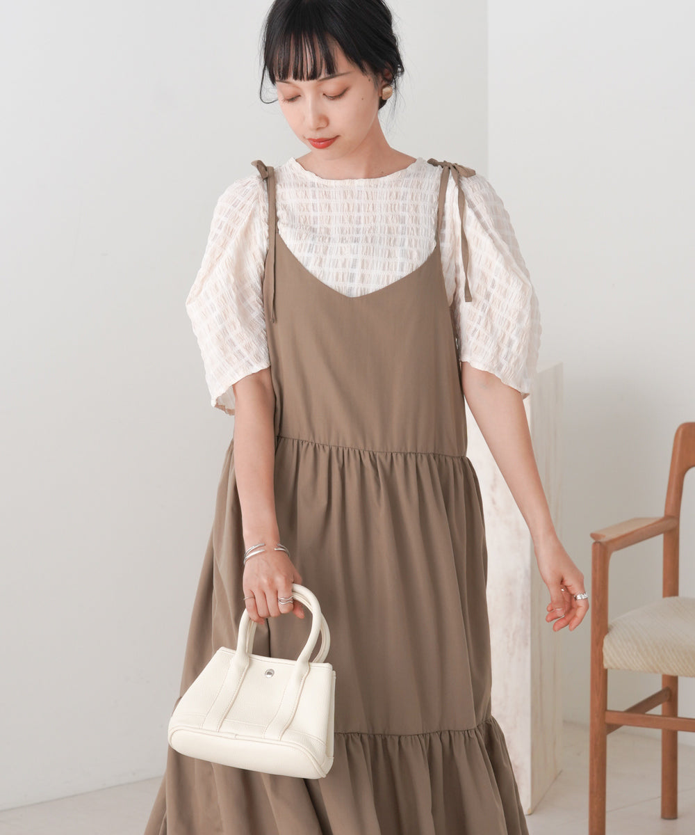 RIBBON STRAP TEARED ONEPIECE
