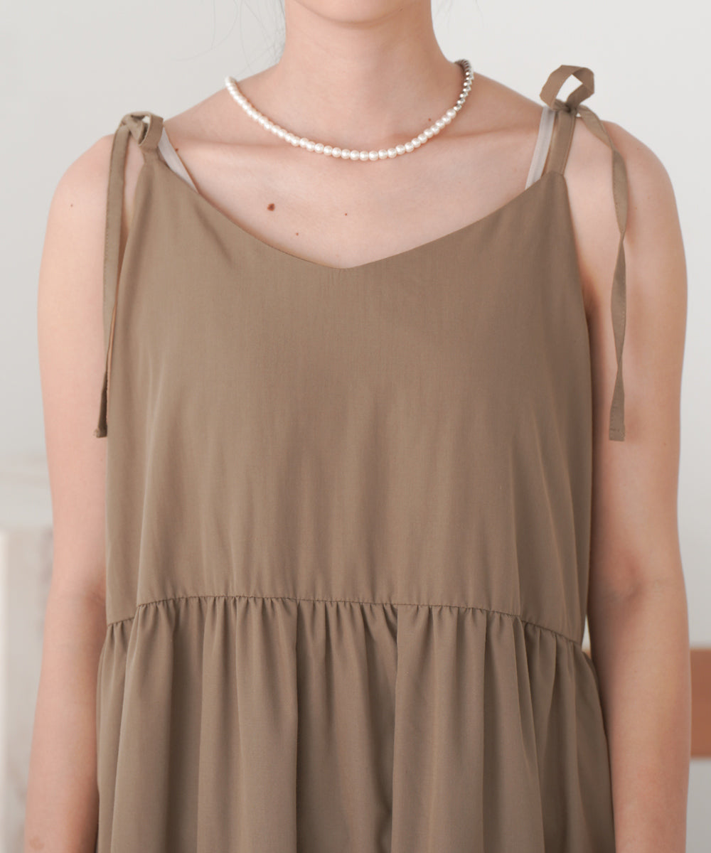 RIBBON STRAP TEARED ONEPIECE