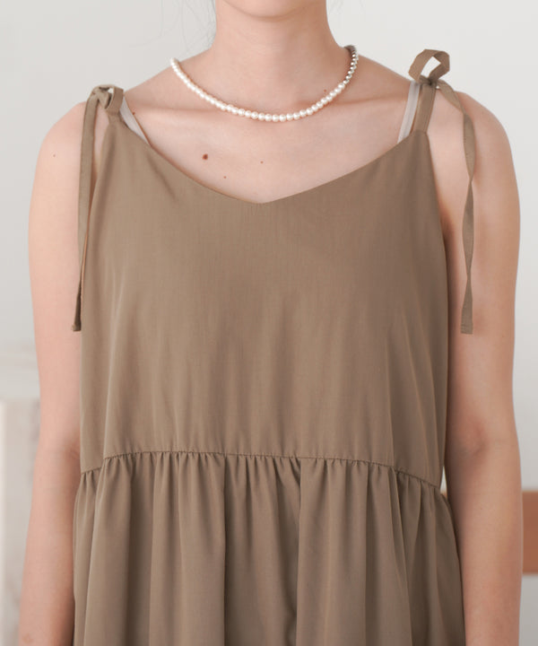 RIBBON STRAP TEARED ONEPIECE