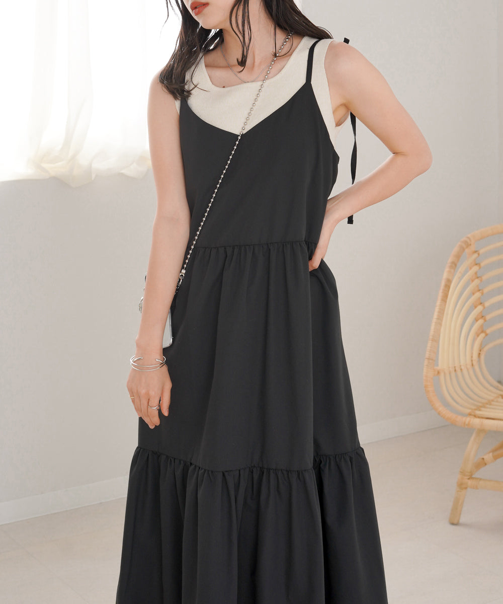 RIBBON STRAP TEARED ONEPIECE