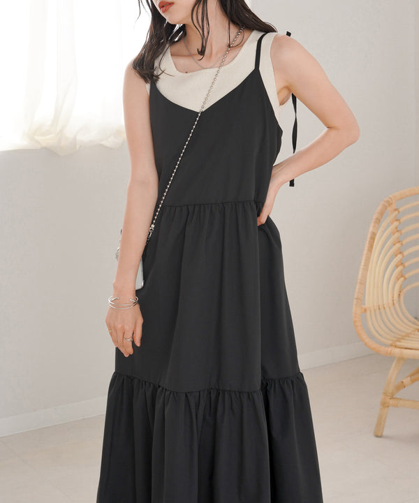 RIBBON STRAP TEARED ONEPIECE